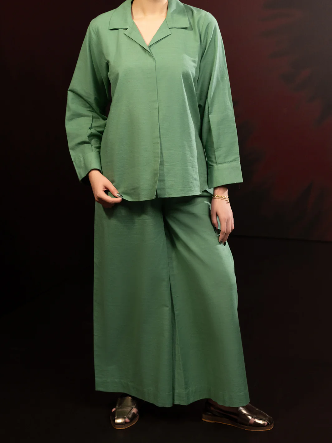 Pistachio Green Light Slub Khaddar 2Pc Stitched - AL-2PS-LKS-1082 - Image 4