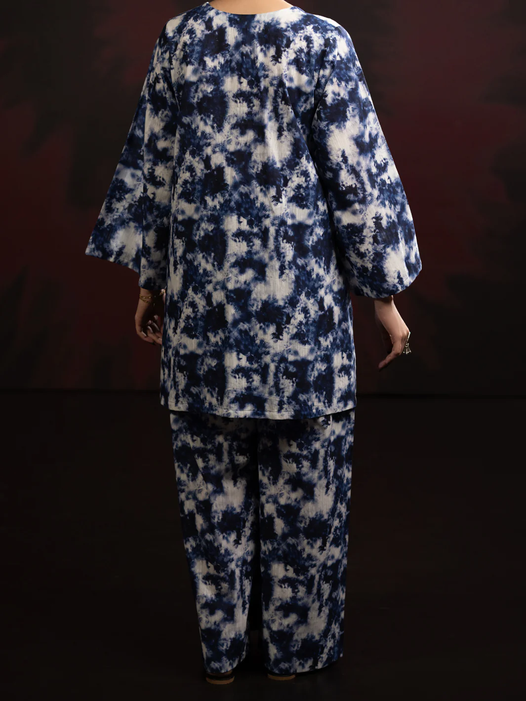 Blue Slub Khaddar 2Pc Stitched - AL-2PS-LKS-1092 - Image 4