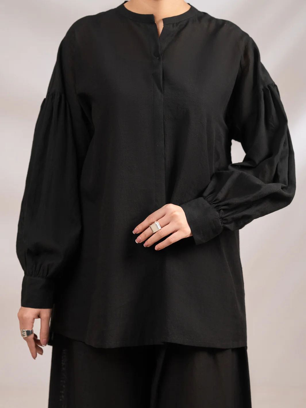 Black Cross-Hatch 2Pc Stitched - AL-2PS-LKS-1126 - Image 2