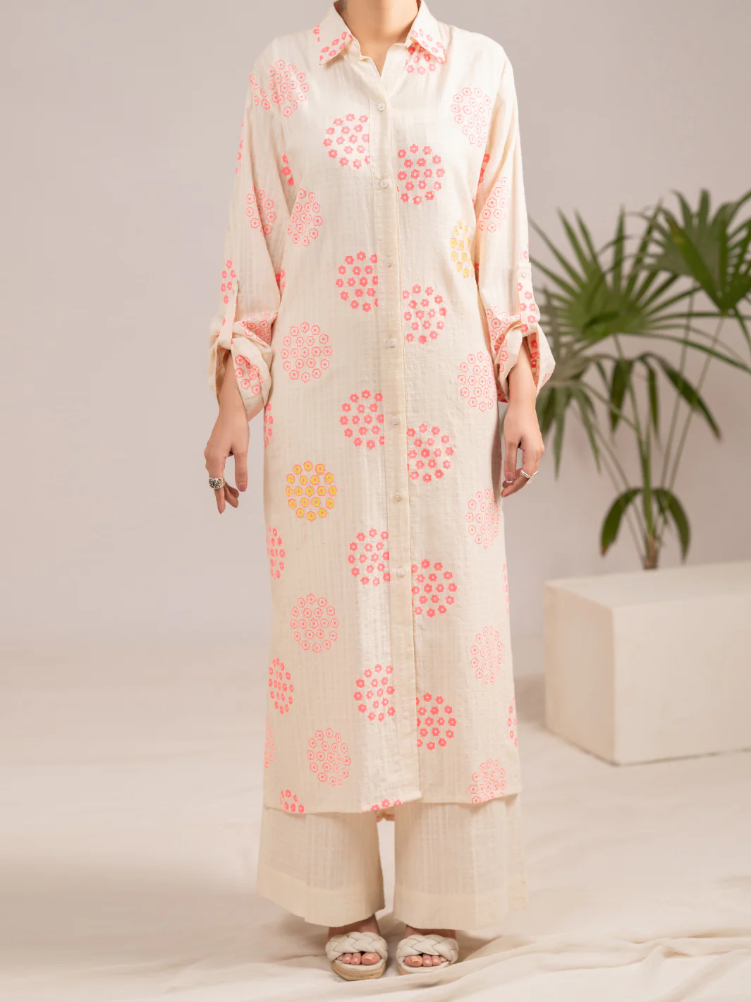 Off White Crosshatch 2Pc Stitched - AL-2PS-LKS-1146