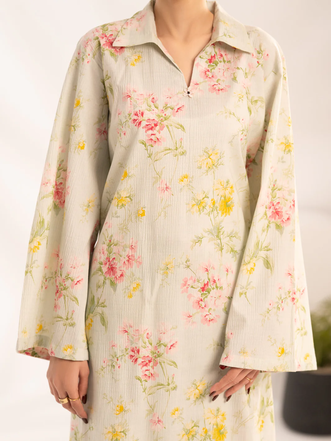 Brown Cotton Dobby 2Pc Stitched - AL-2PS-LKS-1156 - Image 2