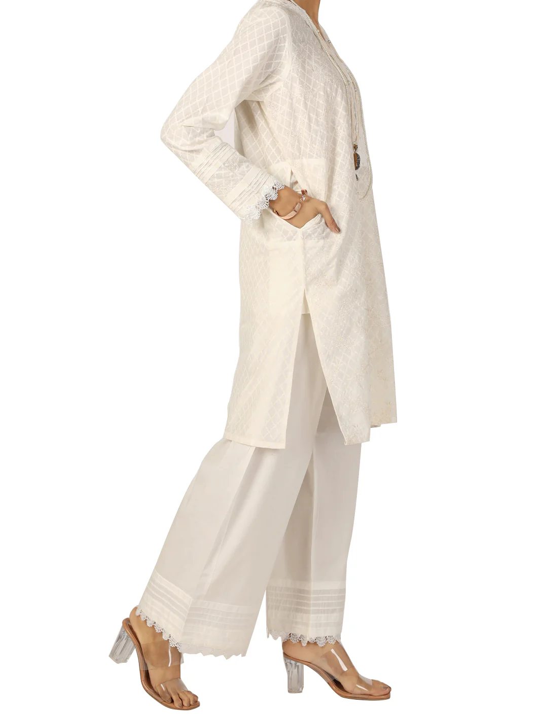 White 2 Piece Stitched - AL-2PS-LKS-771 - Image 3