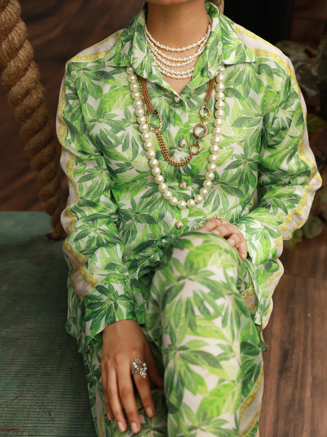Green Satin 2 Piece Stitched - AL-2PS-LKS-847 - Image 4