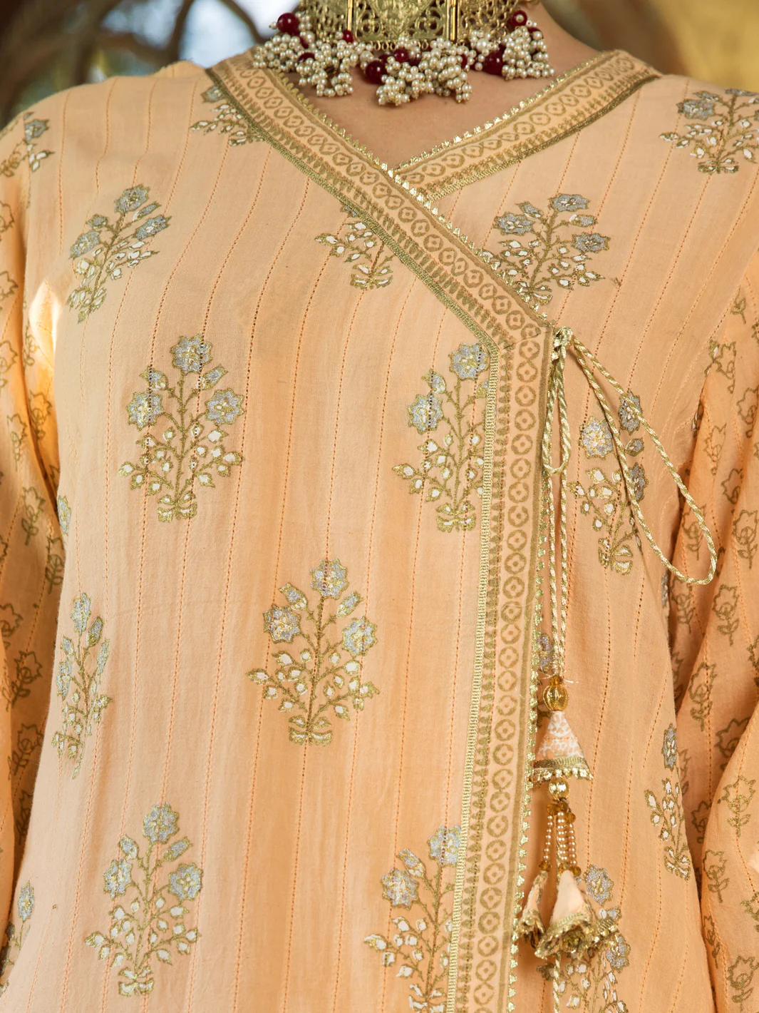 Peach Lino Kara 2 Piece Stitched - AL-2PS-LKS-878 - Image 2