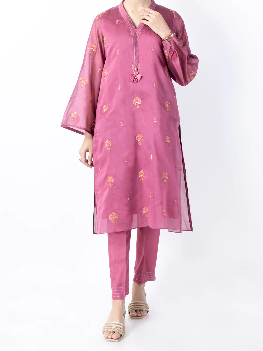 Magenta Poly Cotton 2Pc Stitched - AL-2PS-LKS-947B