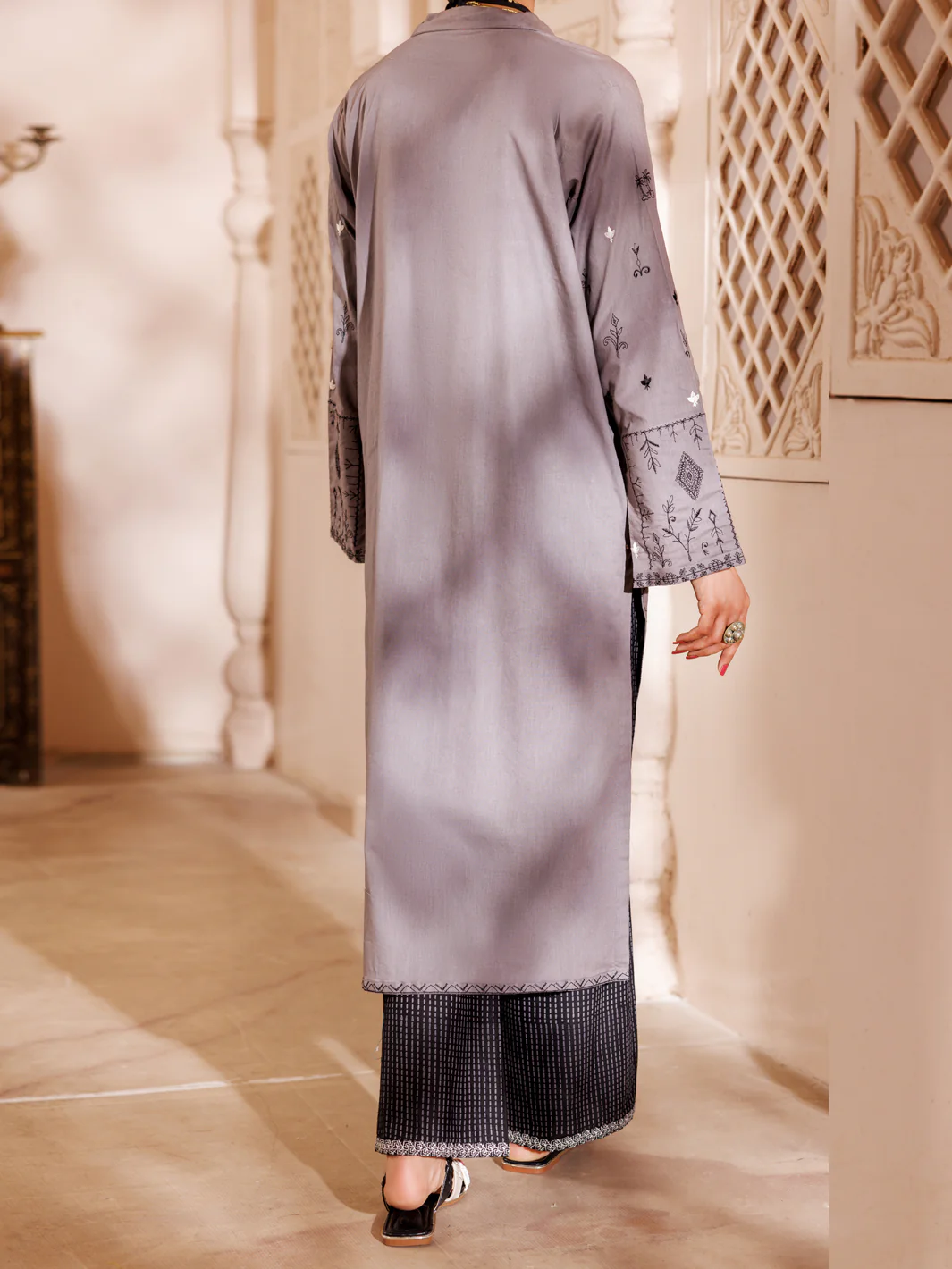 Grey Cambric 2Pc Stitched - AL-2PS-LKS-998 - Image 2