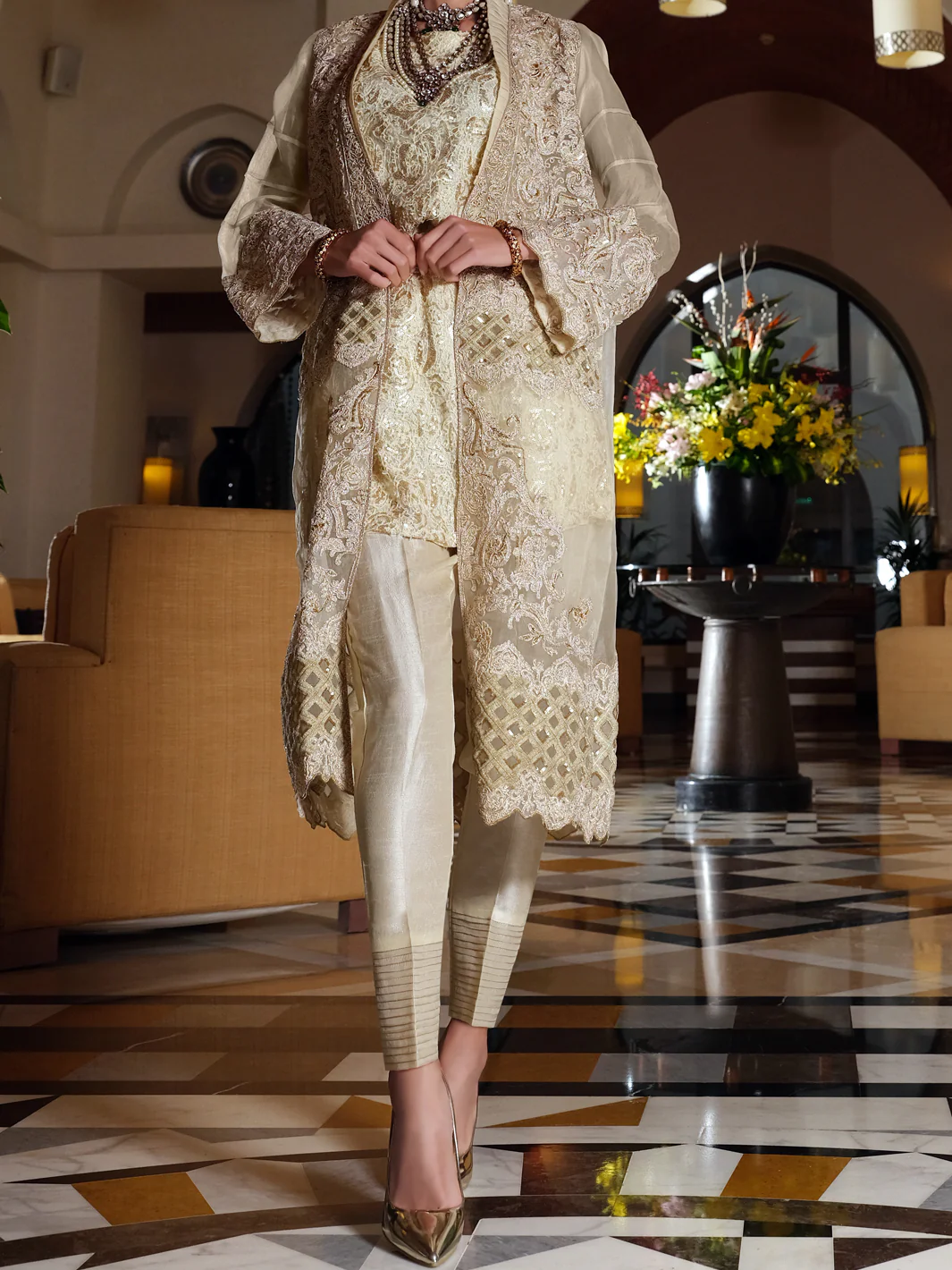 Cream 2 Piece Formal Stitched - AL-2PS-LS-283