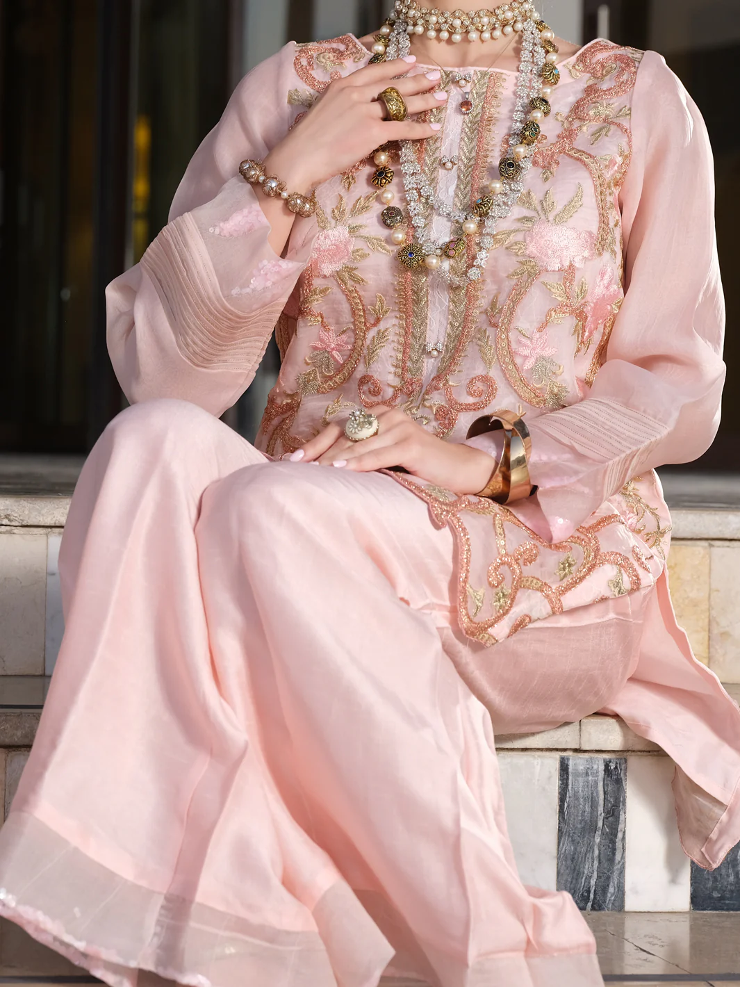 Pink 2 Piece Formal Stitched - AL-2PS-LS-284 - Image 2