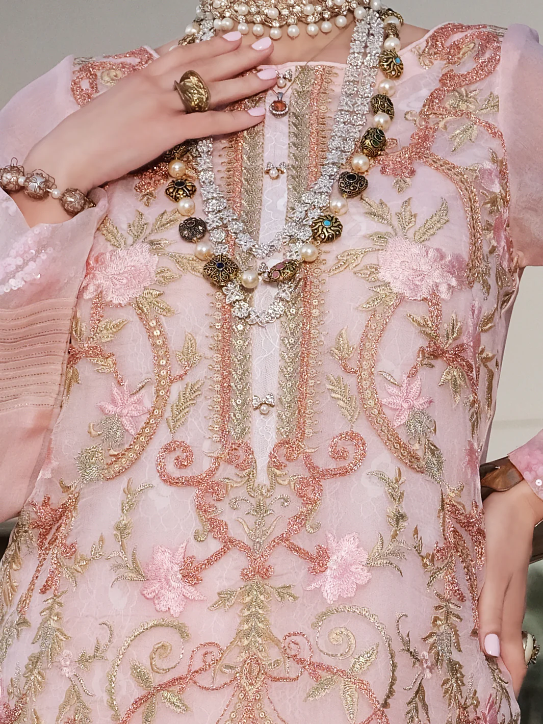 Pink 2 Piece Formal Stitched - AL-2PS-LS-284 - Image 4