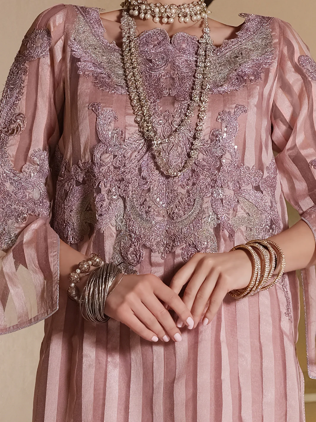 Purple 2 Piece Formal Stitched - AL-2PS-LS-285 - Image 4
