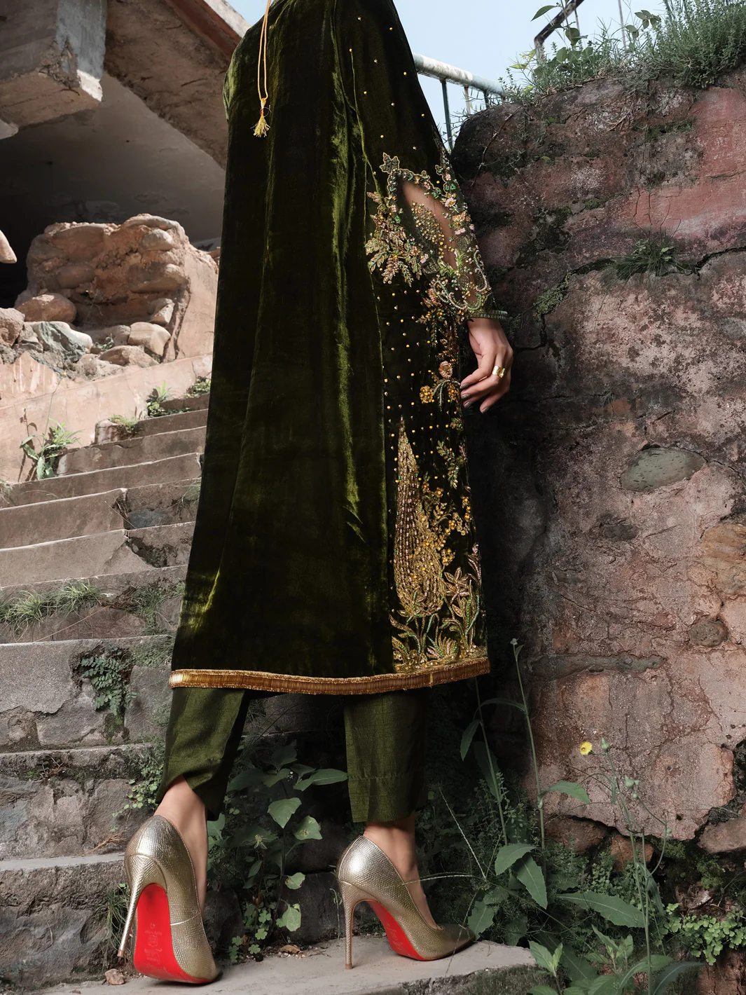 Green 2 Piece Formal - AL-2PS-LS-298 - Image 3