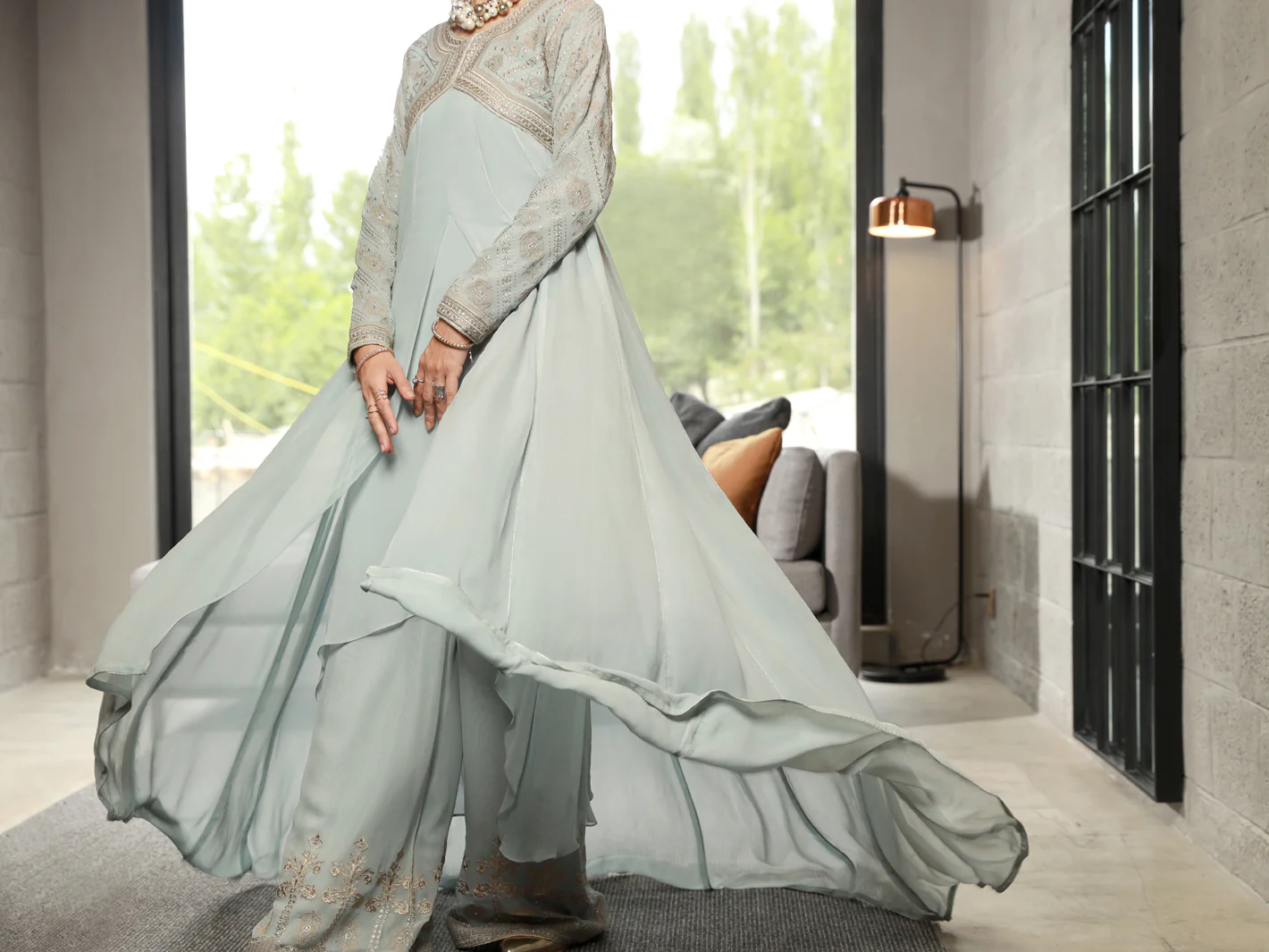 Grey 2 Piece Formal Stitched - AL-2PS-LS-334 - Image 5
