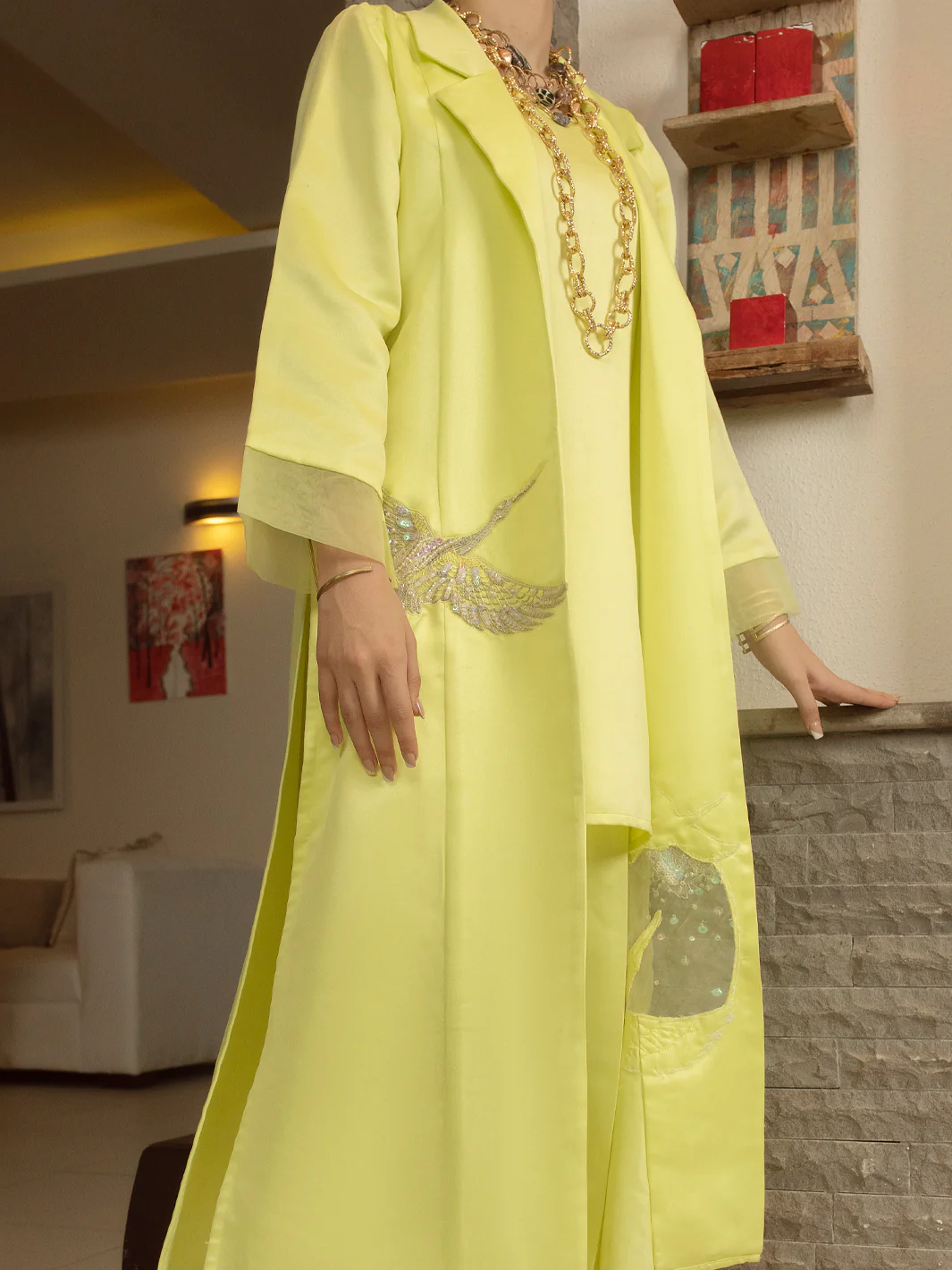 Green 2 Piece Formal Stitched - AL-2PS-LS-366 - Image 6