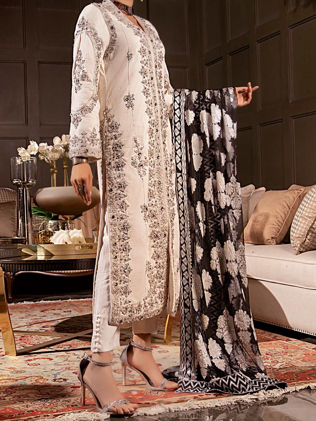 White 3 Piece Formal Stitched - AL-3PS-LS-341A - Image 5