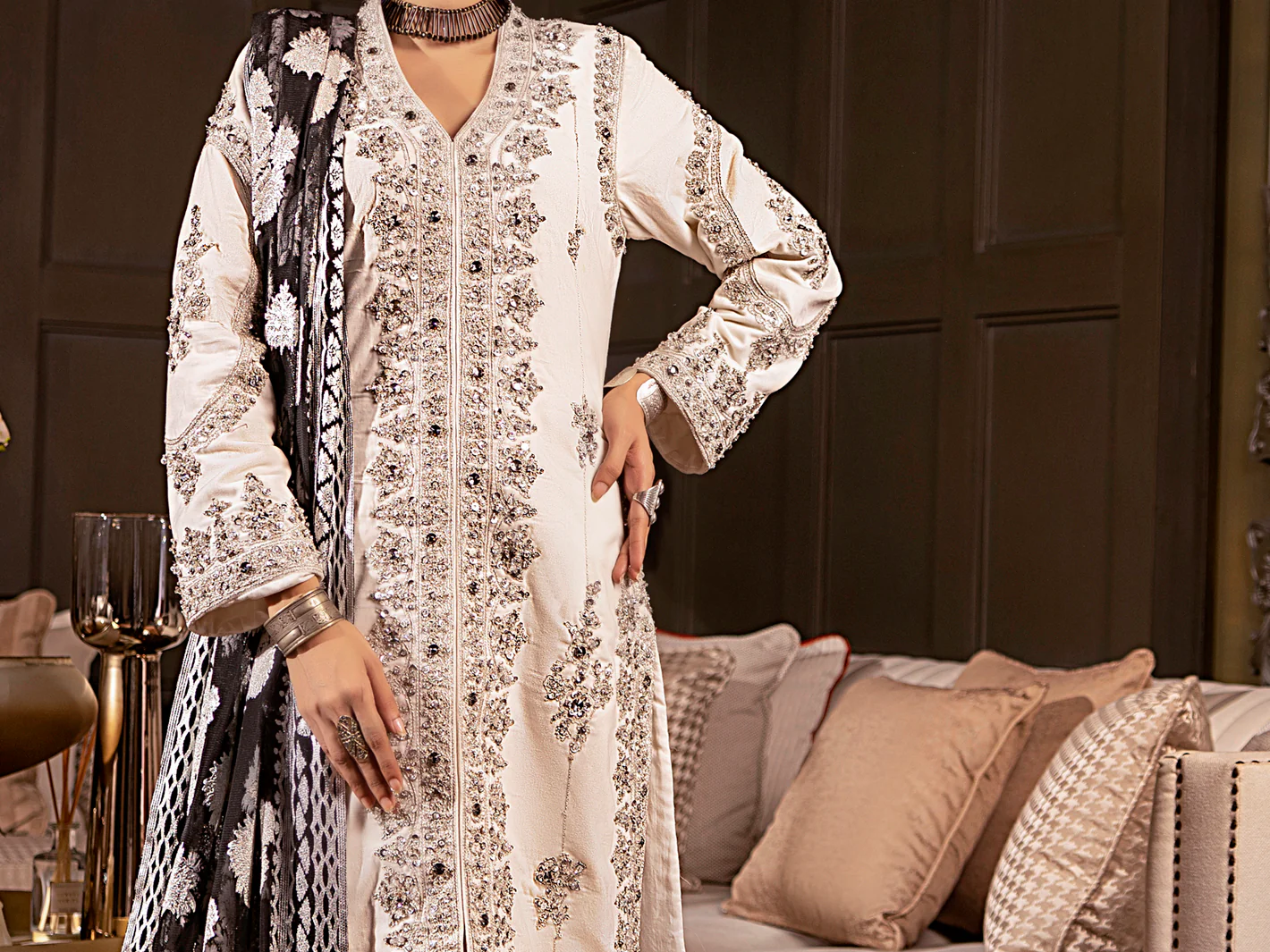 White 3 Piece Formal Stitched - AL-3PS-LS-341A - Image 6