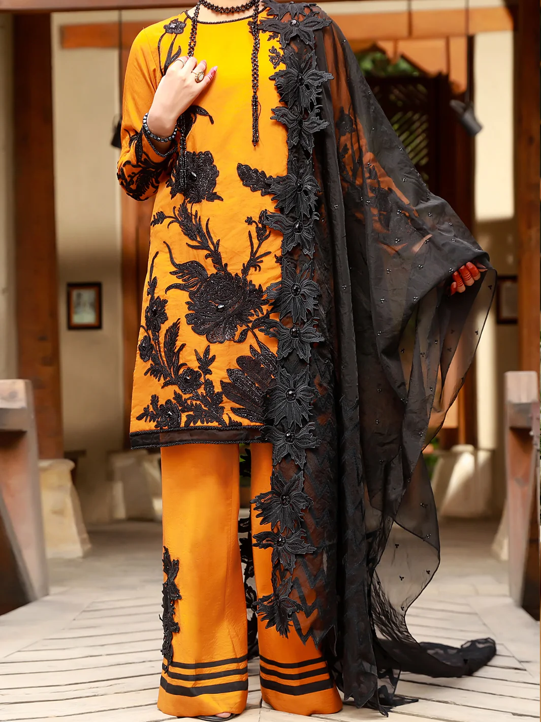 Mustard 3 Piece Formal Stitched - AL-3PS-LS-377 - Image 5