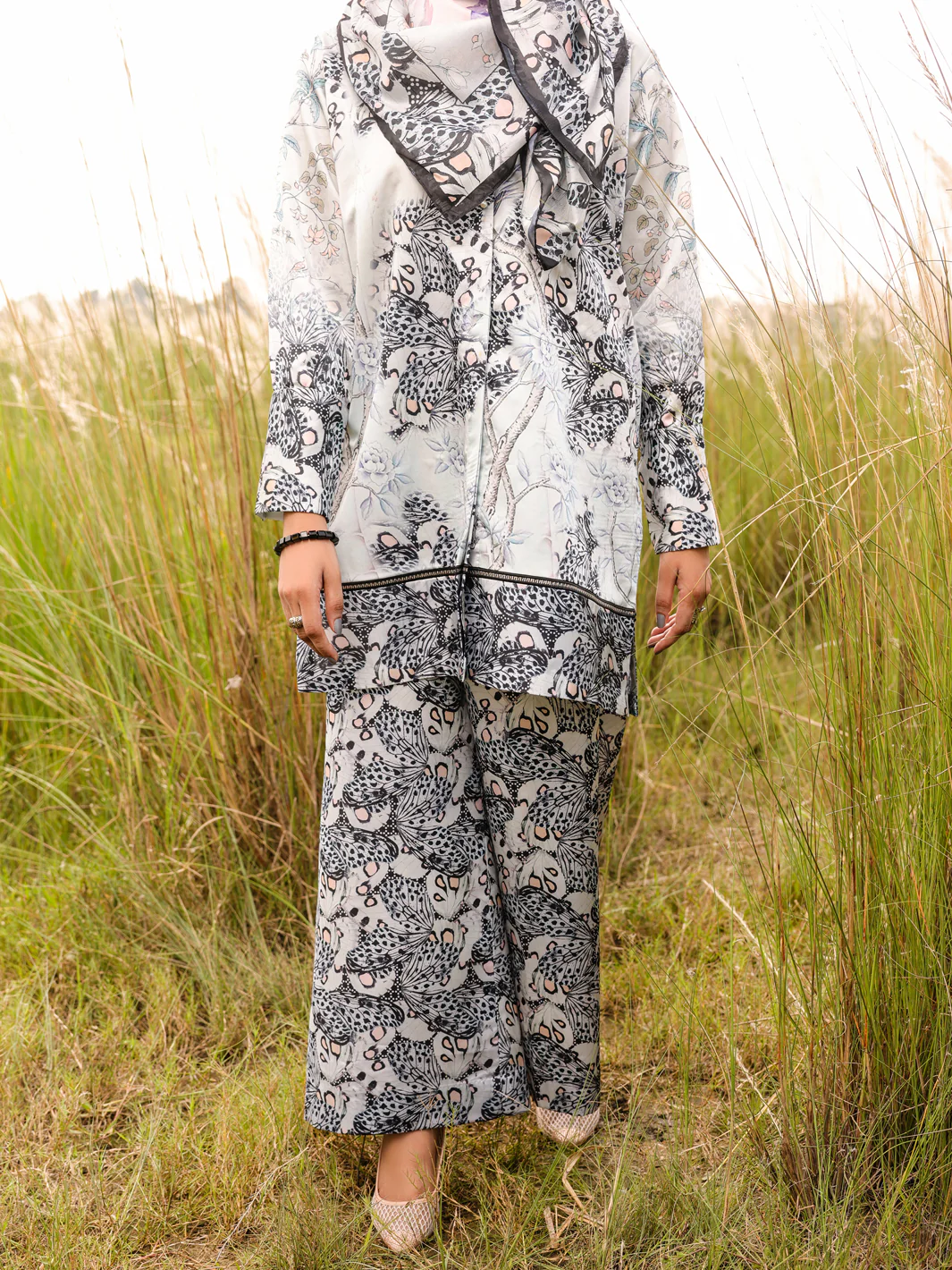 Grey Silk 3 Piece Formal Stitched - AL-3PS-LS-382