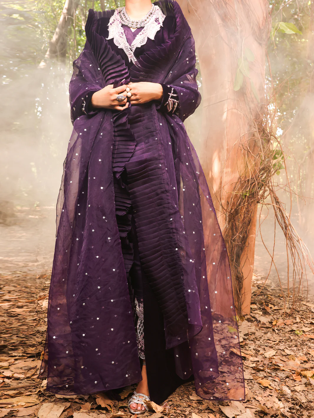 Purple Velvet 3 Piece Formal Stitched - AL-3PS-LS-387