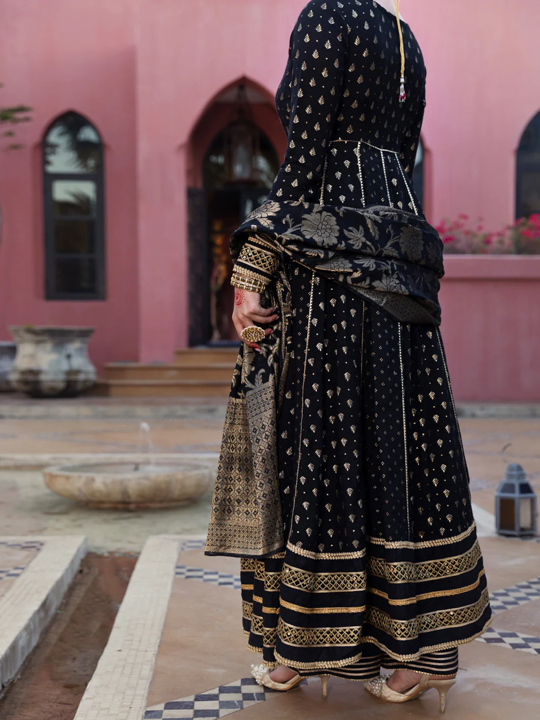 Black Golden Booti 3 Piece Formal Stitched - AL-3PS-LS-404 - Image 2