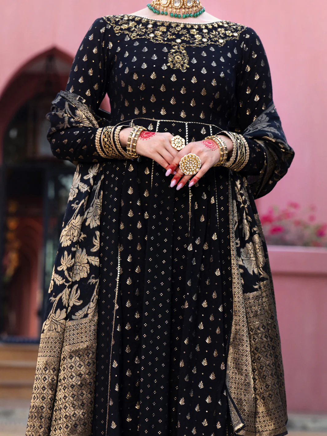 Black Golden Booti 3 Piece Formal Stitched - AL-3PS-LS-404 - Image 3