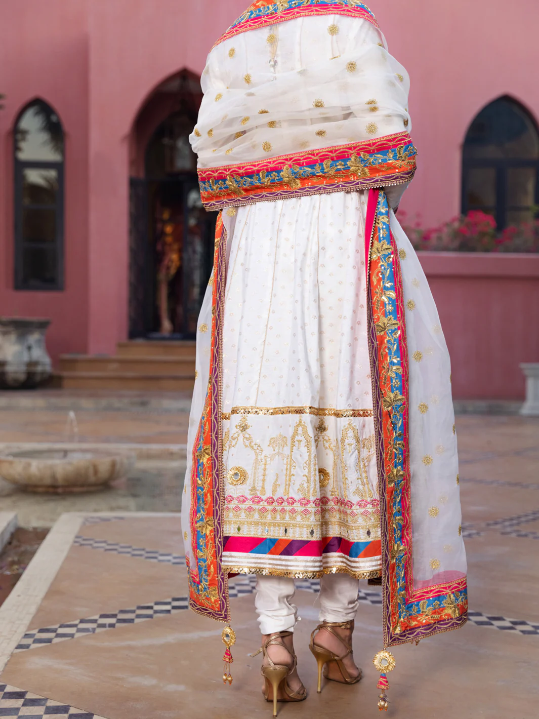 Off White Golden Booti 3 Piece Formal Stitched - AL-3PS-LS-406 - Image 3