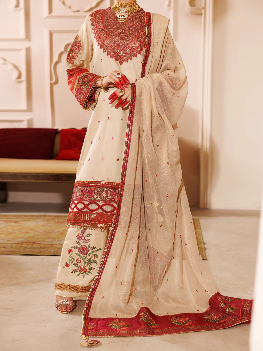 Beige Mesuri 3Pc Formal Stitched - AL-3PS-LS-452 - Image 5