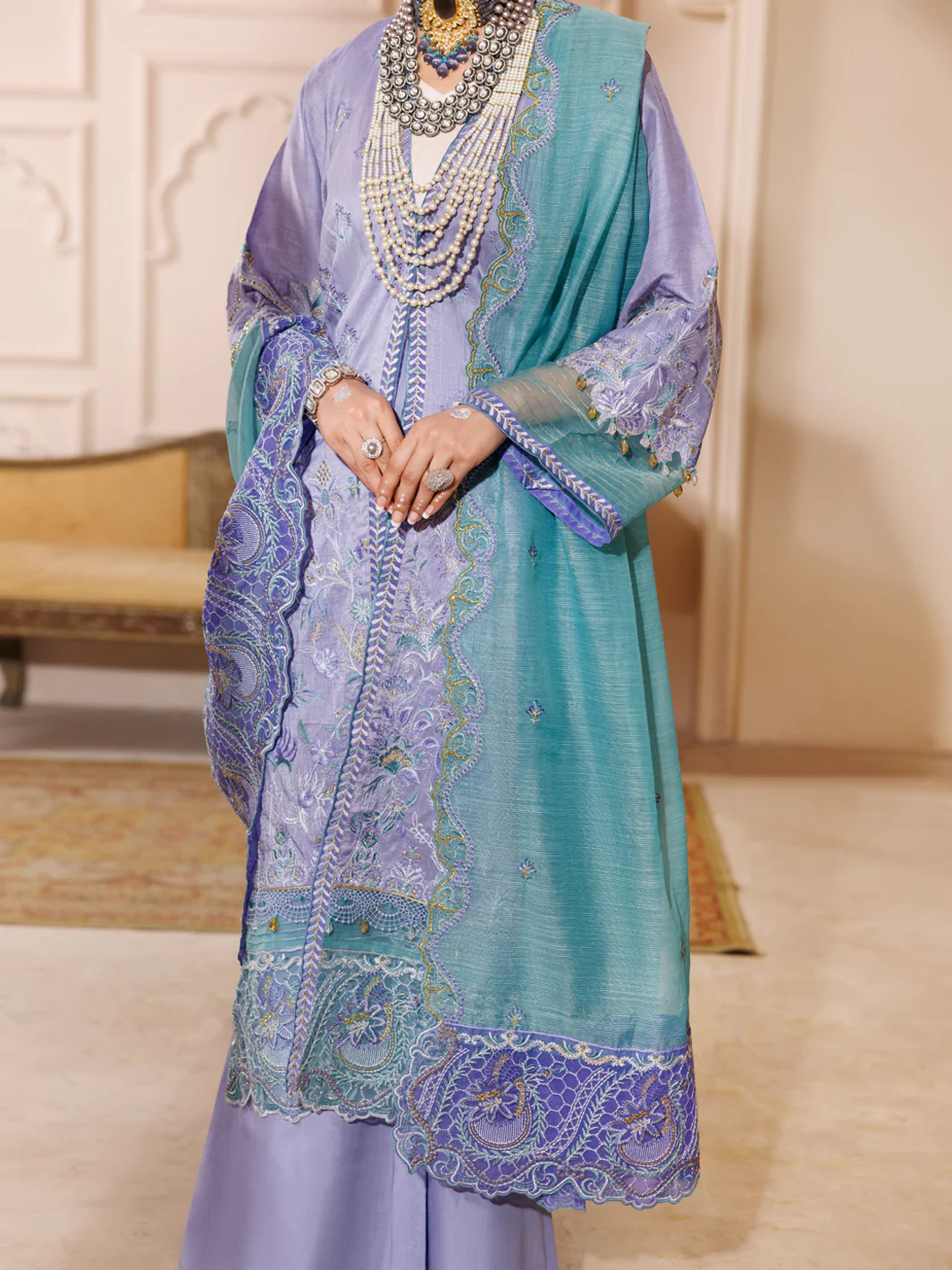 Light Purple Raw Silk Formal 3Pc Stitched - ALP-3PS-LS-454 - Image 4