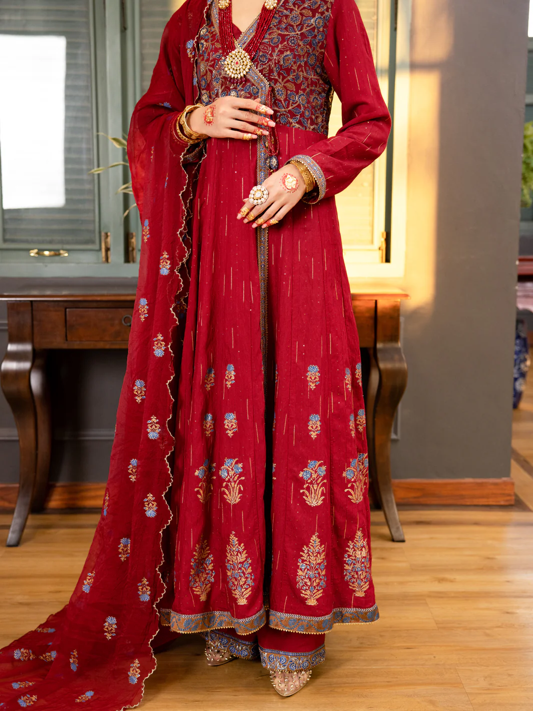 Maroon Yarn Dyed 3Pc Formal Stitched - AL-3PS-LS-467