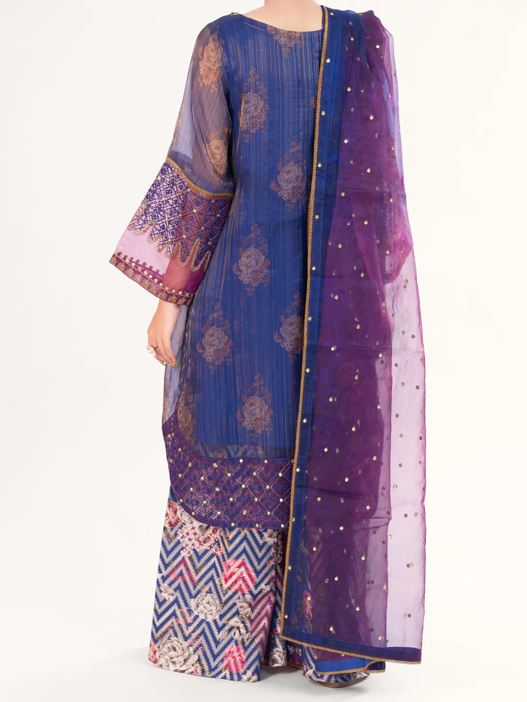 Purple Mesuri Formal 3Pc Stitched - AL-3PS-LS-572 - Image 2
