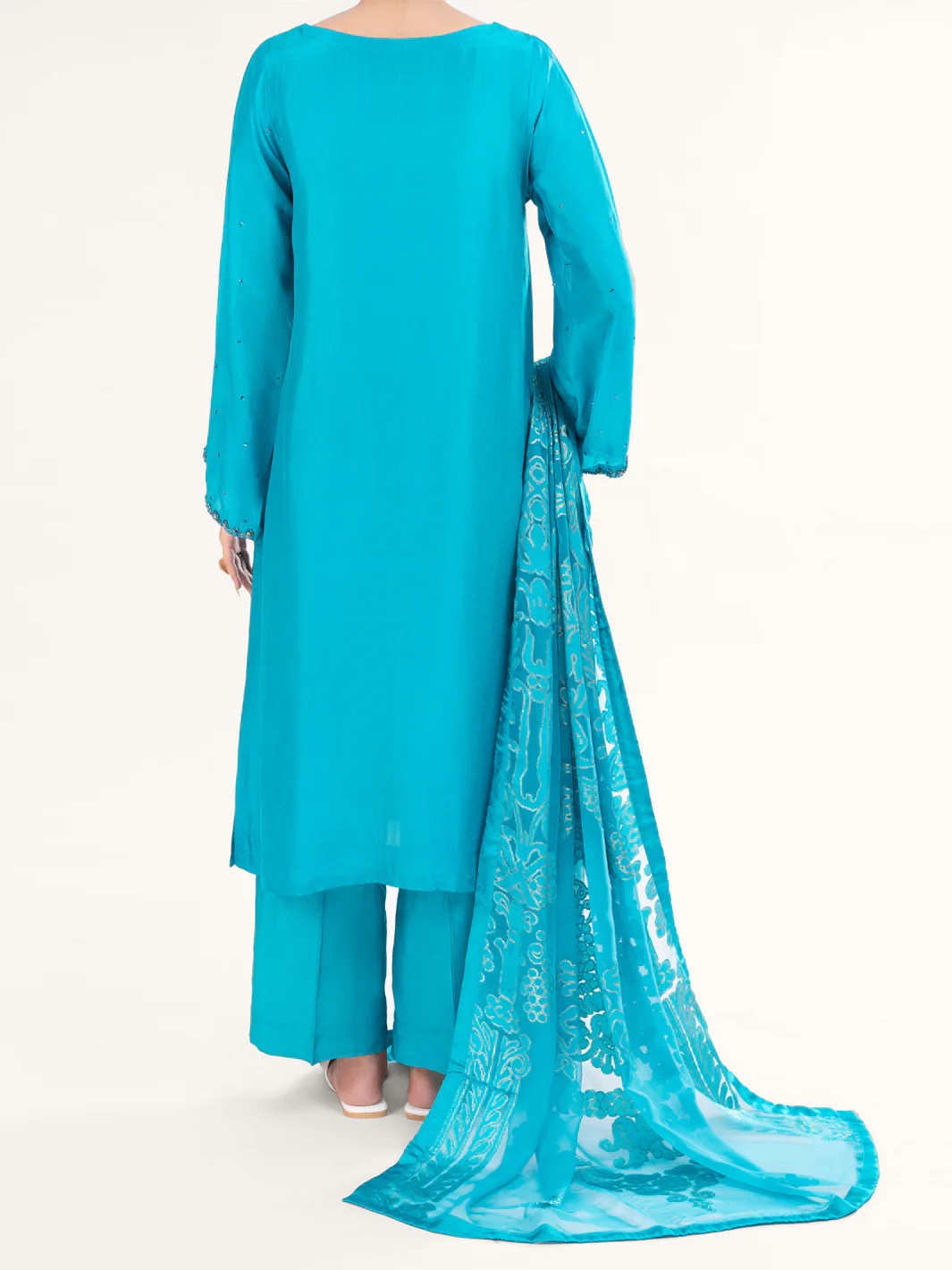 Sea Green Sheesha Silk Formal 3Pc Stitched - AL-3PS-LS-579 - Image 2