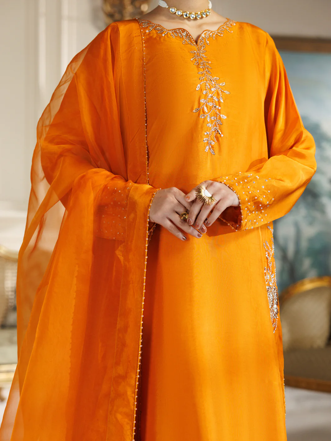 Rust Viscose Formal Stitched 3Pc - AL-3PS-LS-588 - Image 2