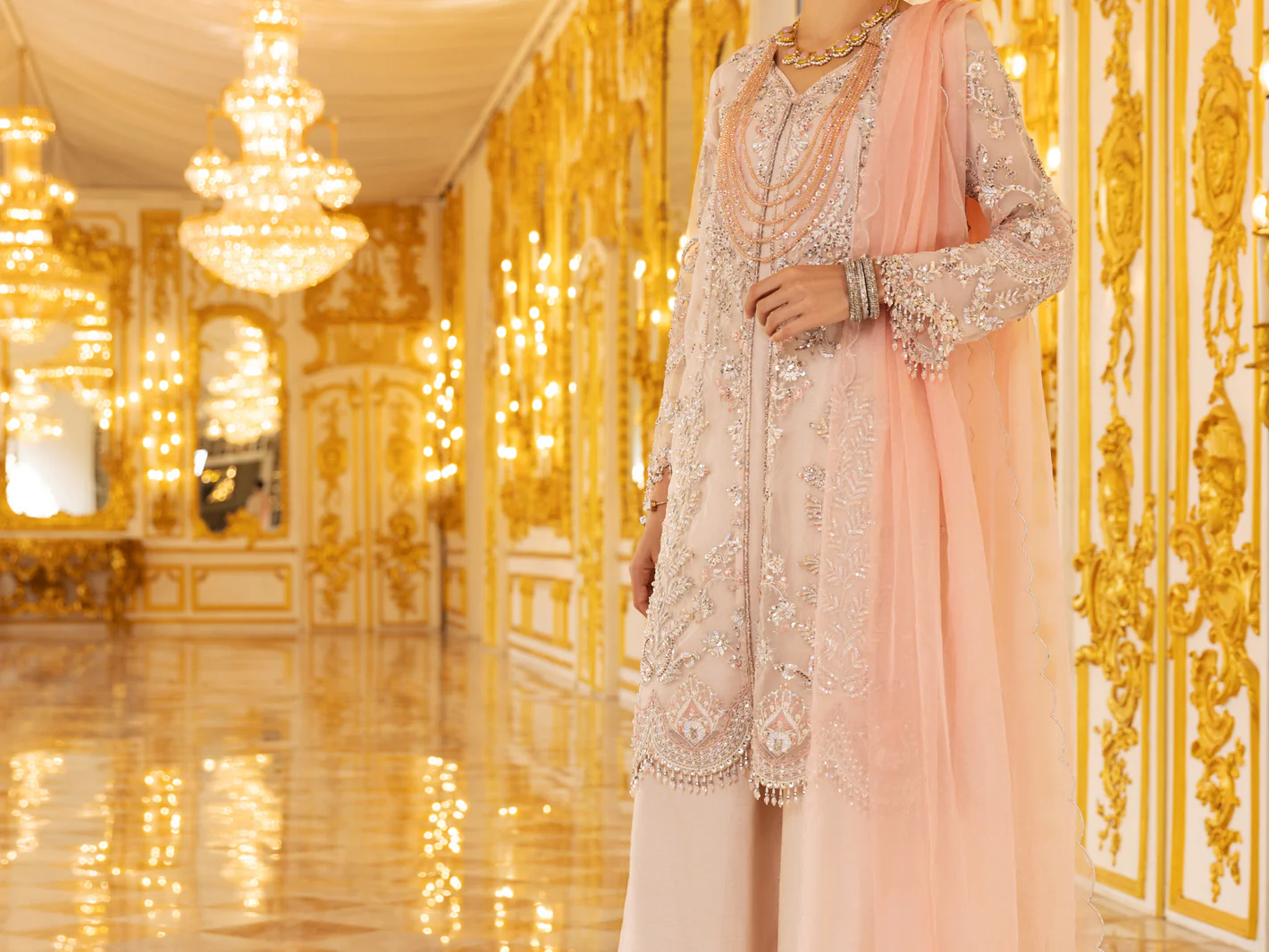 Light Pink Organza 3 Piece Formal Unstitched - AL-3PS-LS-UN-358 - Image 6