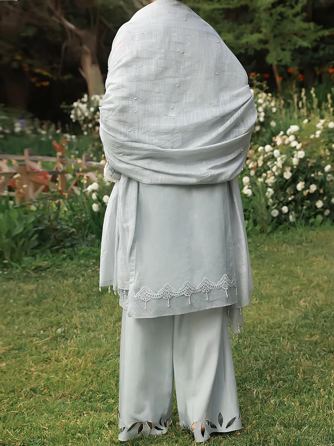 Grey 3 Piece Formal Unstitched - AL-3PS-LS-UN-373 - Image 2