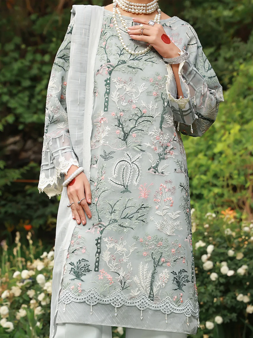 Grey 3 Piece Formal Unstitched - AL-3PS-LS-UN-373 - Image 4