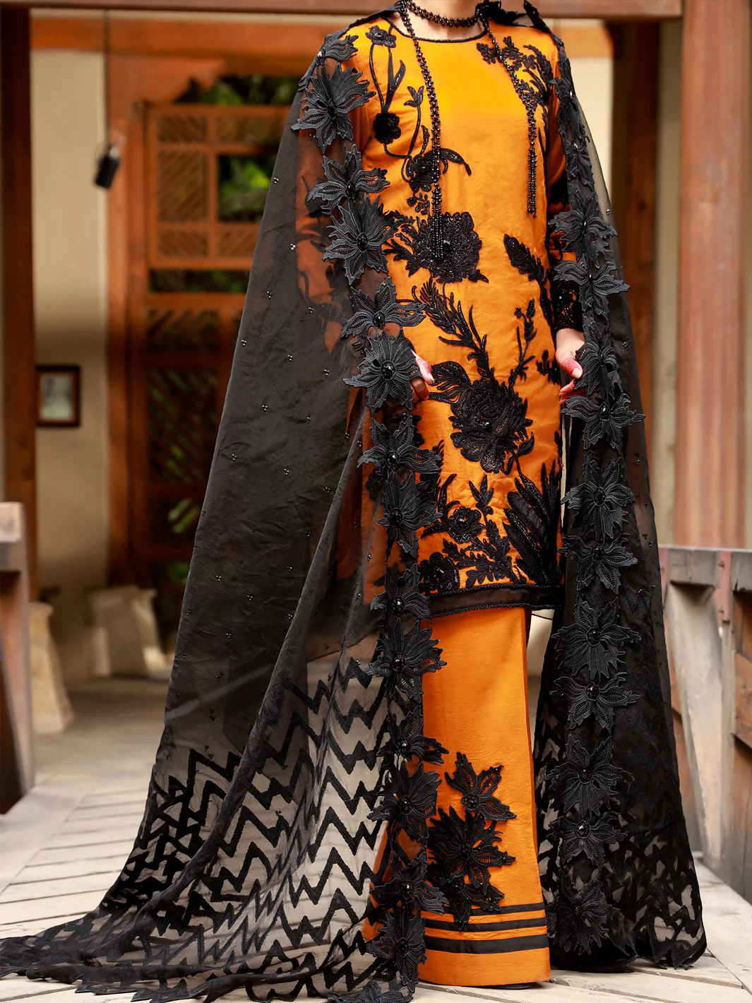 Mustard 3 Piece Formal Unstitched - AL-3PS-LS-UN-377