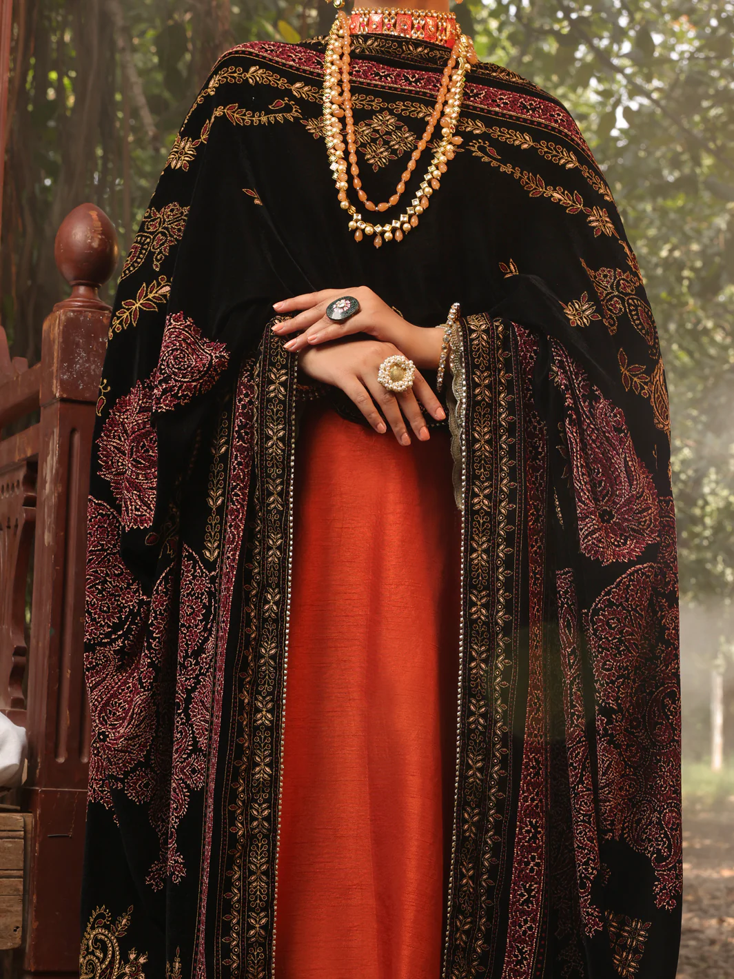 Rust Raw Silk 3 Piece Formal Unstitched - AL-3PS-LS-UN-394 - Image 4