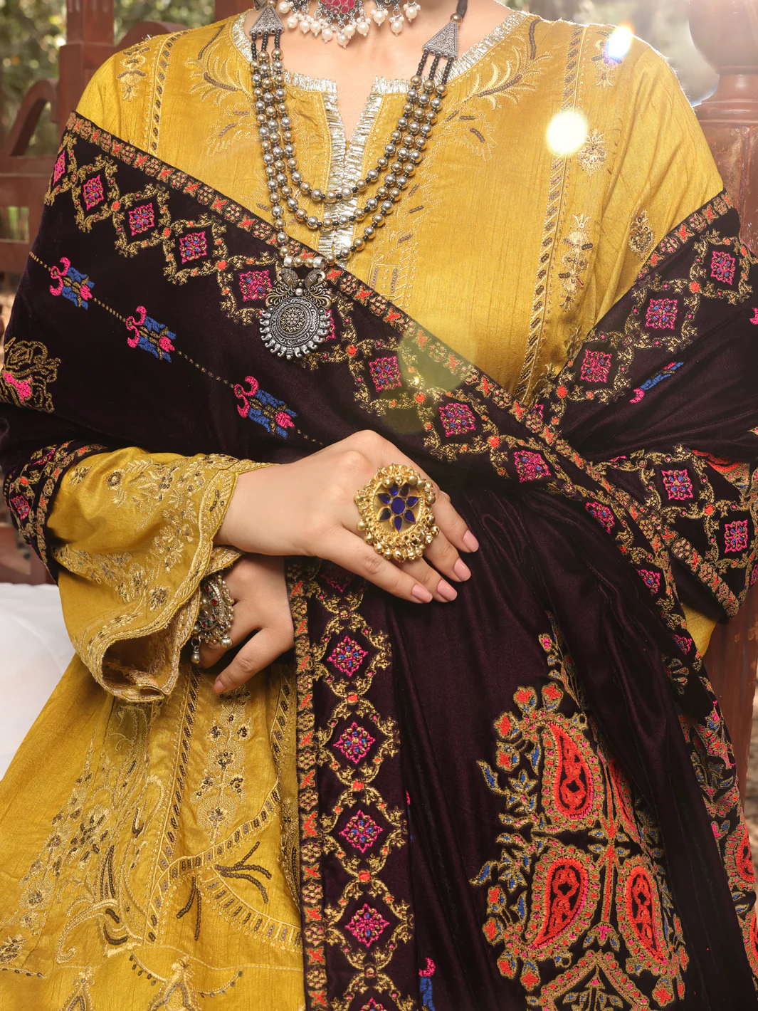 Mehndi Green Raw Silk 3 Piece Formal Unstitched - AL-3PS-LS-UN-395 - Image 3