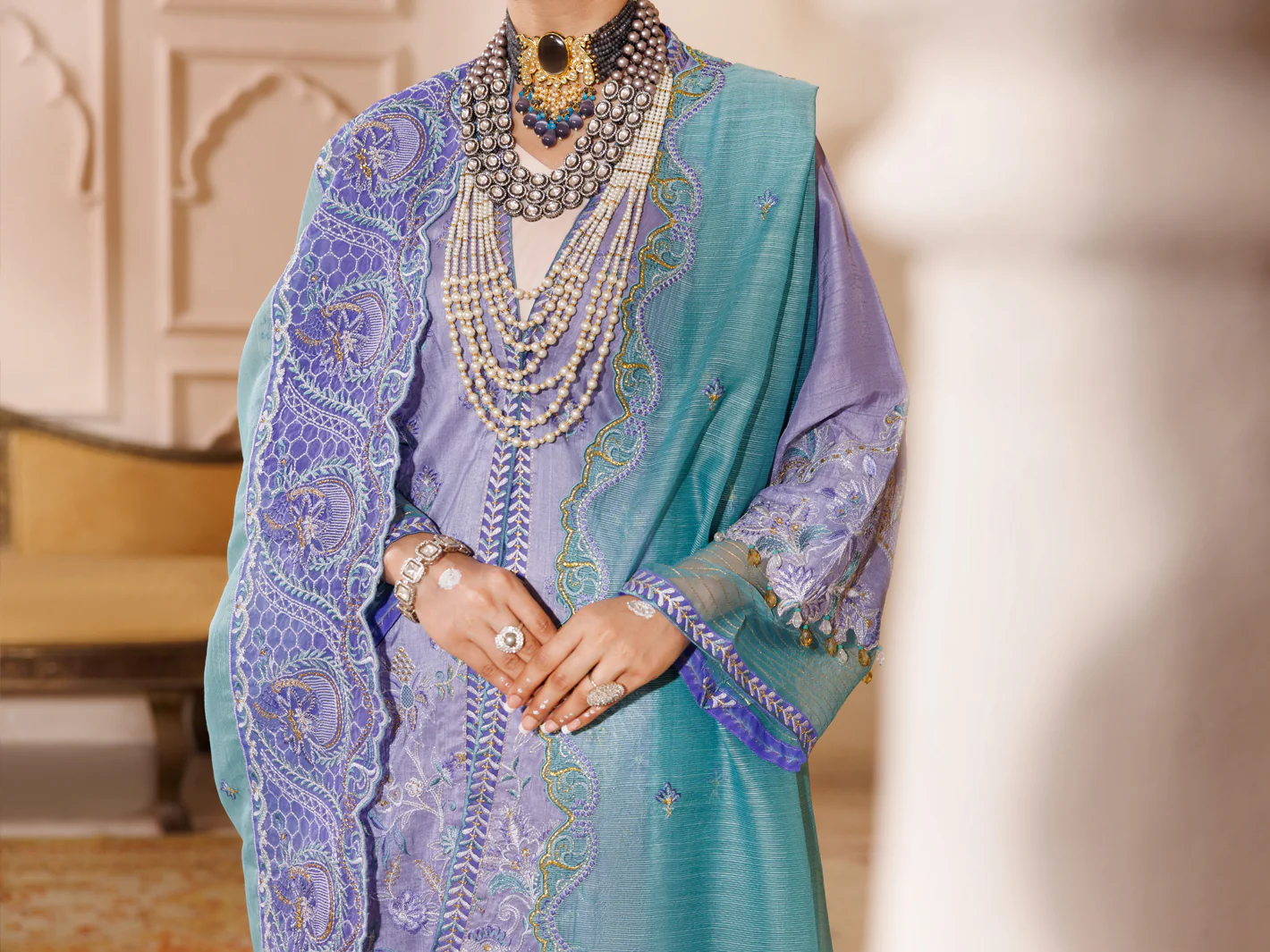 Light Purple Raw Silk 3Pc Formal Unstitched - AL-3PS-LS-UN-454 - Image 4