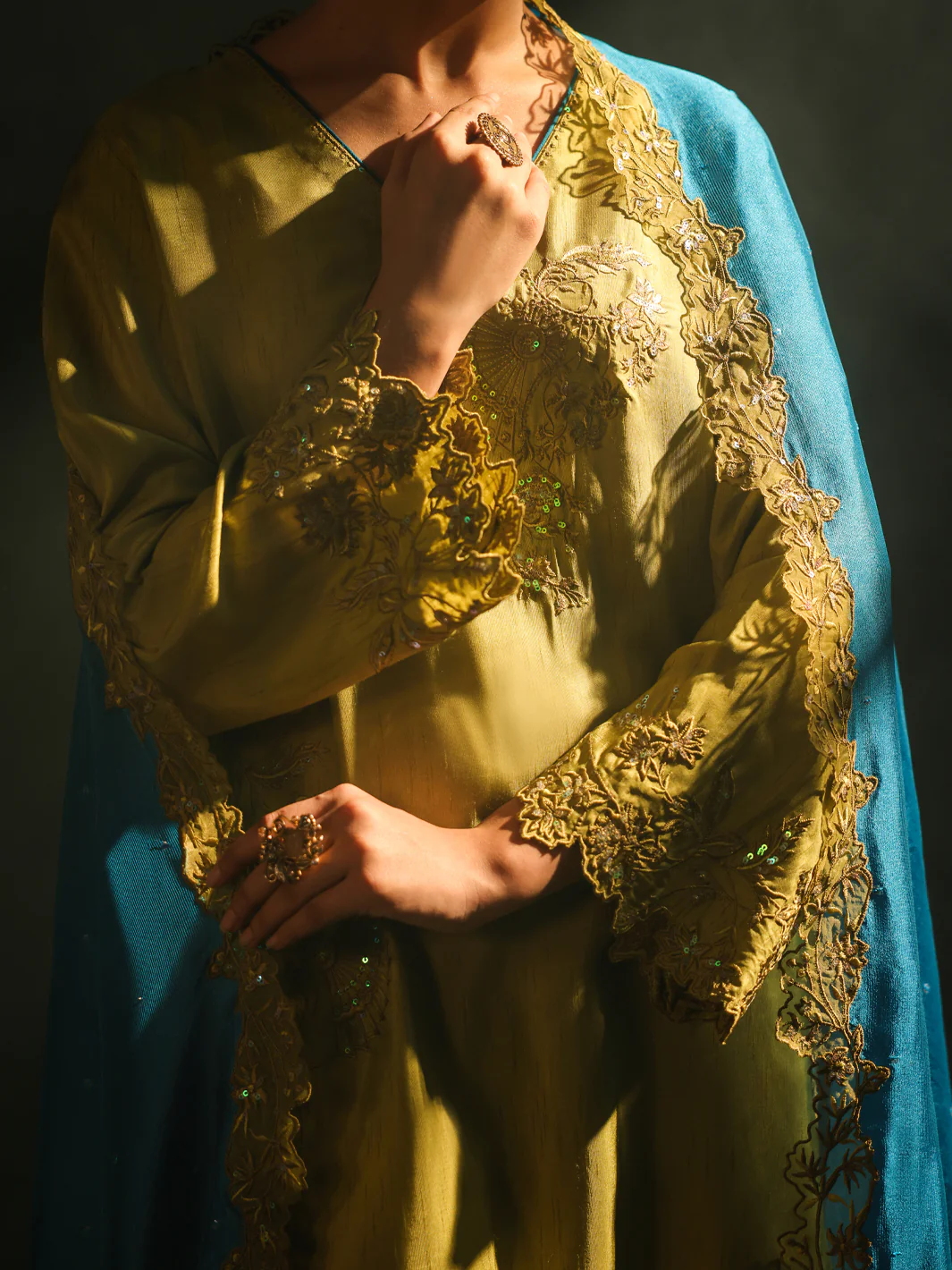 Lime Green Raw Silk Formal 3Pc Stitched - AL-3PS-SS-LS-577 - Image 2