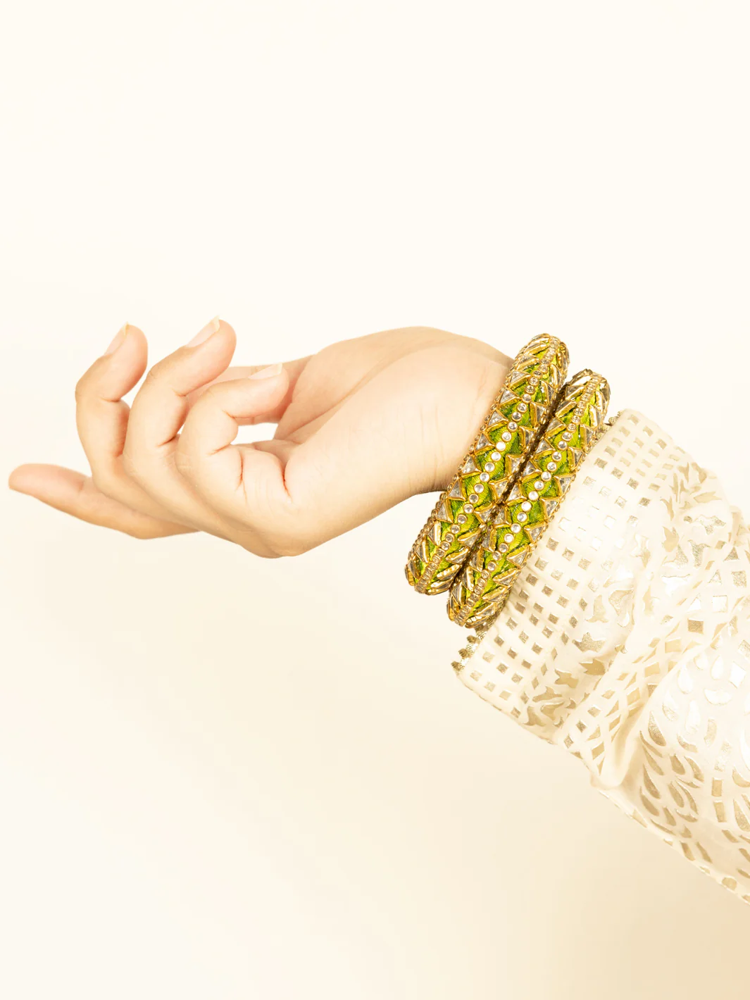 Parrot Green Bangles - AL-BG-1044 - Image 2