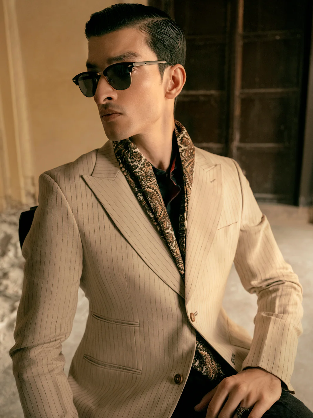 Beige Linen Blazer - AL-BLR-004 - Image 6