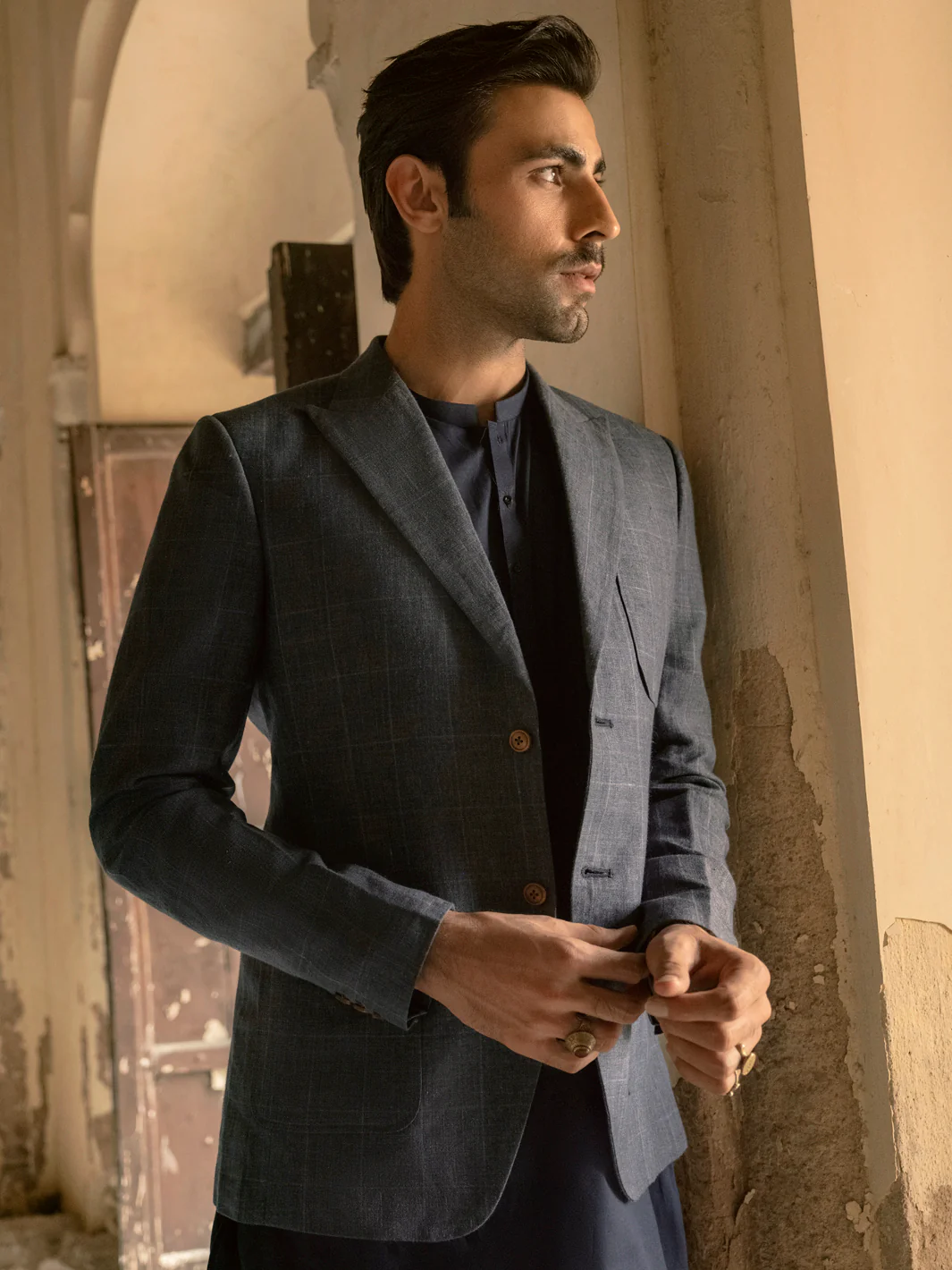 Blue Linen Blazer - AL-BLR-006 - Image 4