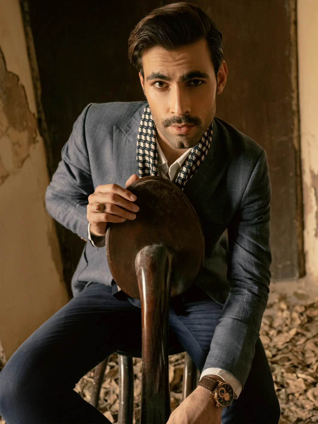 Blue Linen Blazer - AL-BLR-006 - Image 5