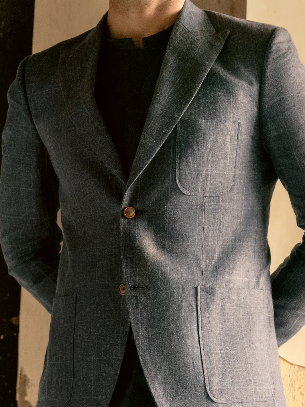 Blue Linen Blazer - AL-BLR-006 - Image 8