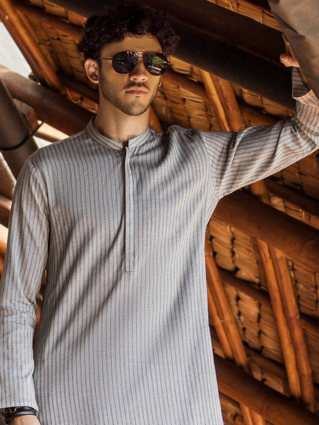 Light Grey Kurta - AL-K-1002 - Image 3
