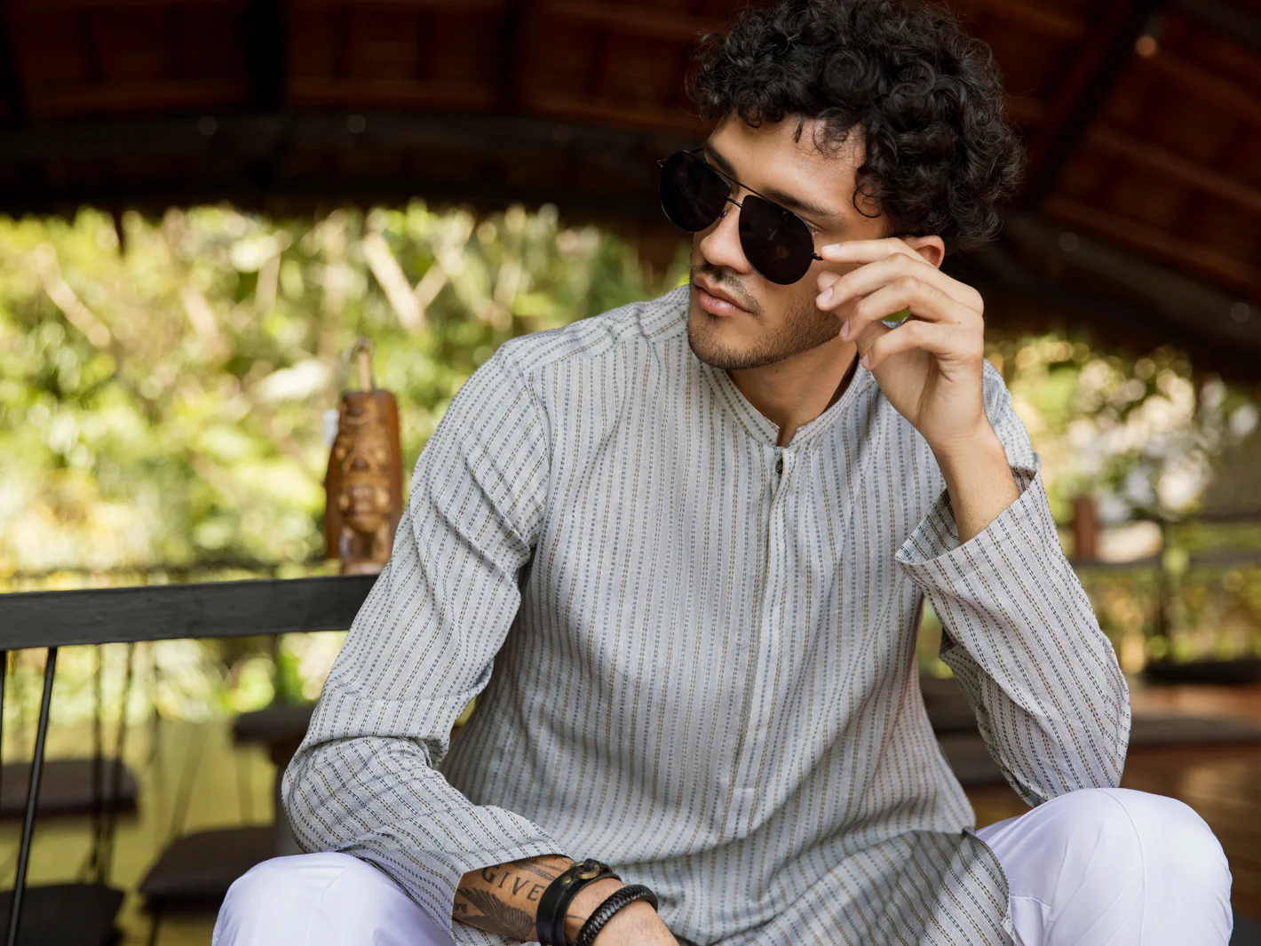 Light Grey Kurta - AL-K-1002 - Image 4