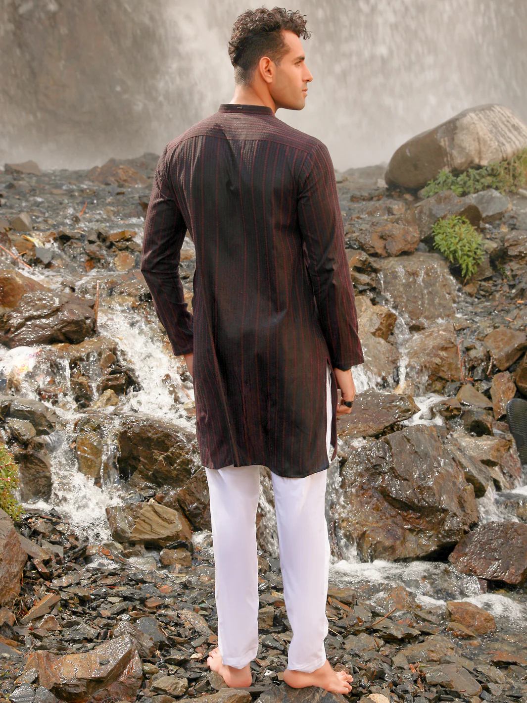 Dark Purple Kurta - AL-K-1005 - Image 3