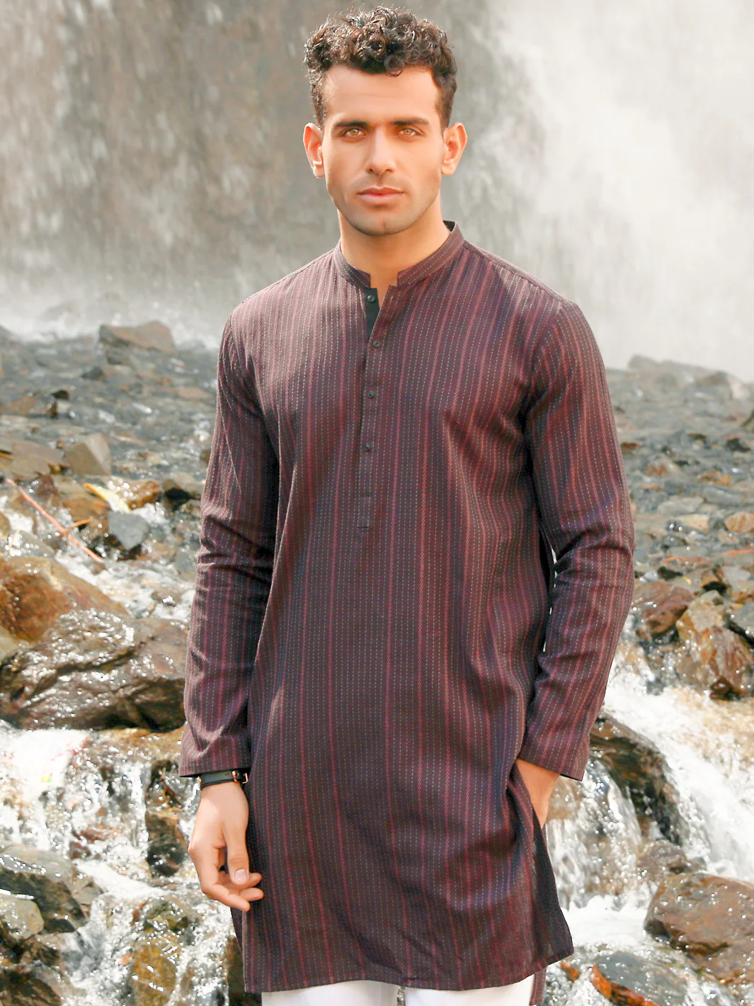 Dark Purple Kurta - AL-K-1005 - Image 4