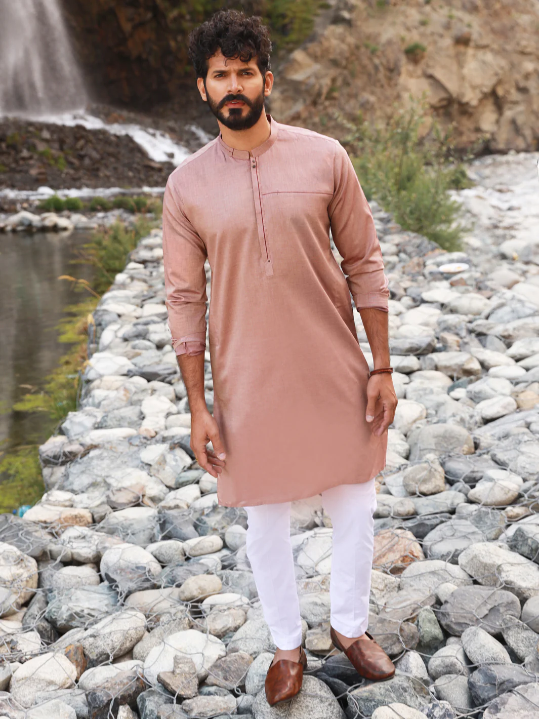 Peach Kurta - AL-K-1027