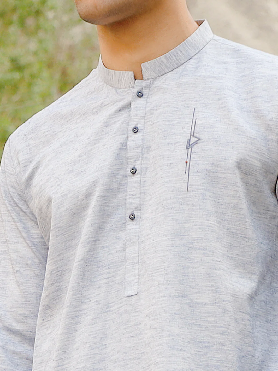 Light Blue Blended Kurta - AL-K-1031 - Image 2